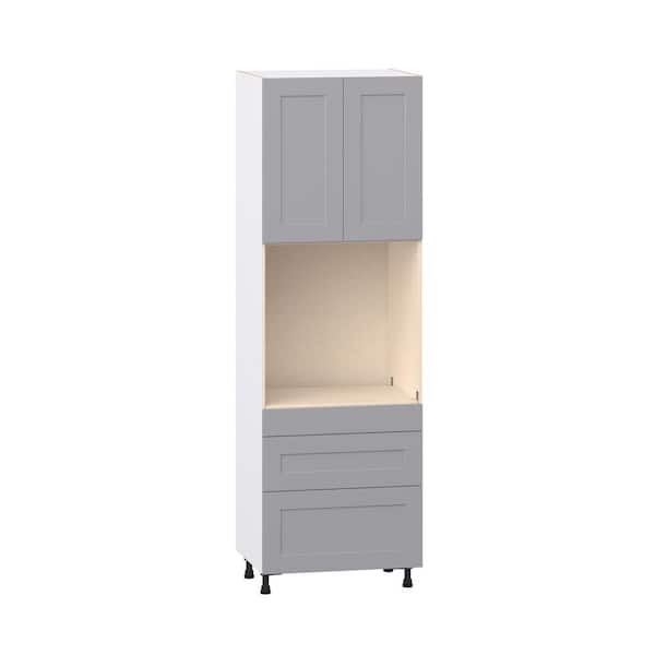 Roseland 30 in. W x 24 in. D x 94.5 in. H Assembled Shaker Single Oven Kitchen Cabinet in Slate Gray with 3 Drawers