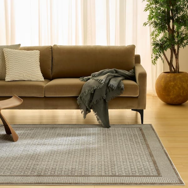 Nordic Ivory Grey 4 ft. x 6 ft. Geometric Contemporary Area Rug