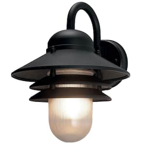 Marina Black Outdoor Wall Lantern Sconce