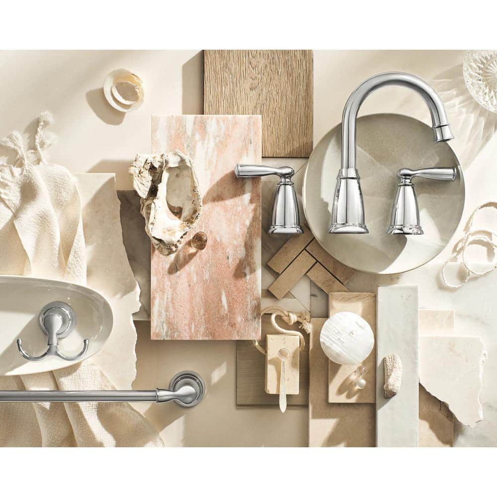 Polished Chrome Double Handle Widespread Bathroom Faucet
