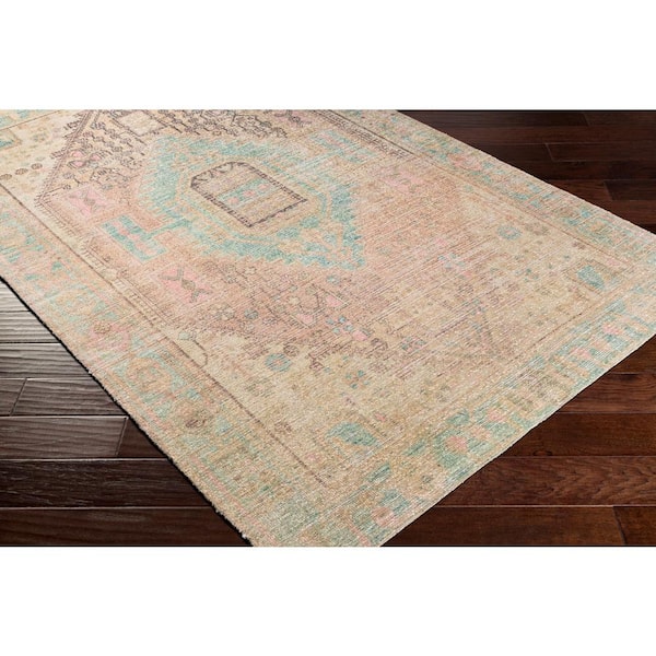 Unique Lt. Tan Traditional 9 ft. x 12 ft. Indoor Area Rug