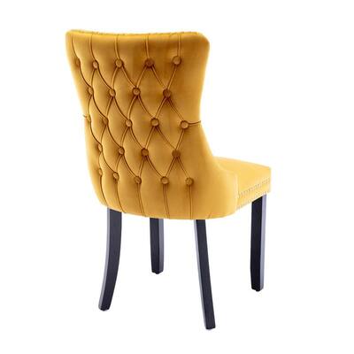 Yellow Velvet Parsons Chair Set of 2