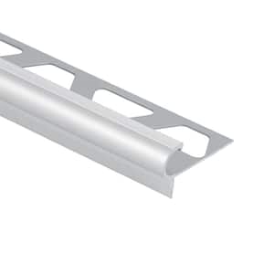 Trep-FL Satin Anodized Aluminum 0.438 in. x 59 in. Metal Stair Nose Tile Edging Trim