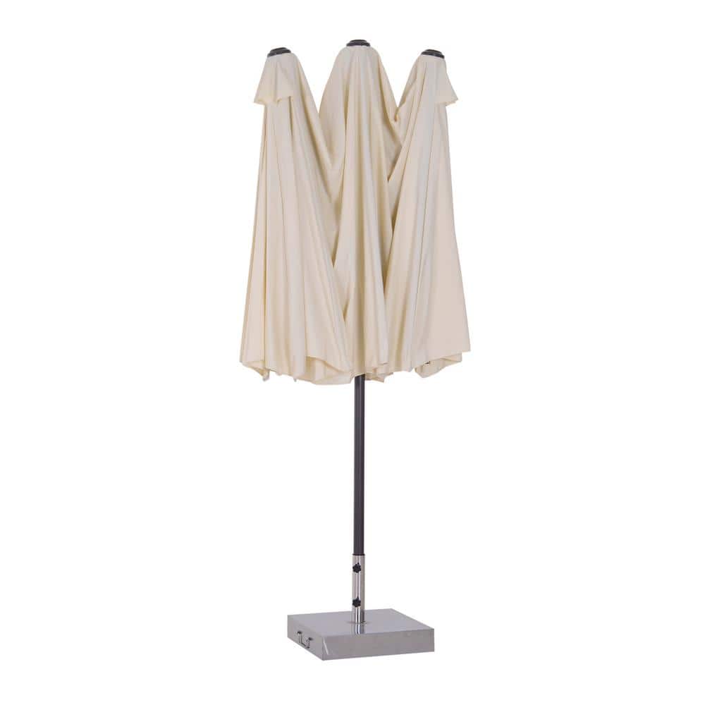 Extra Large Cream White Steel Double-Sided Patio Umbrella