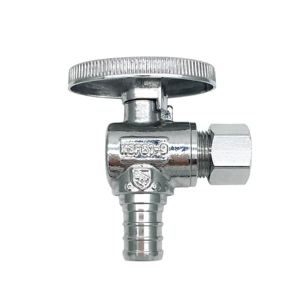THEWORKS 1/2 in. PEX Inlet x 3/8 in. O.D. Compression Outlet Quarter-Turn Angle Valve