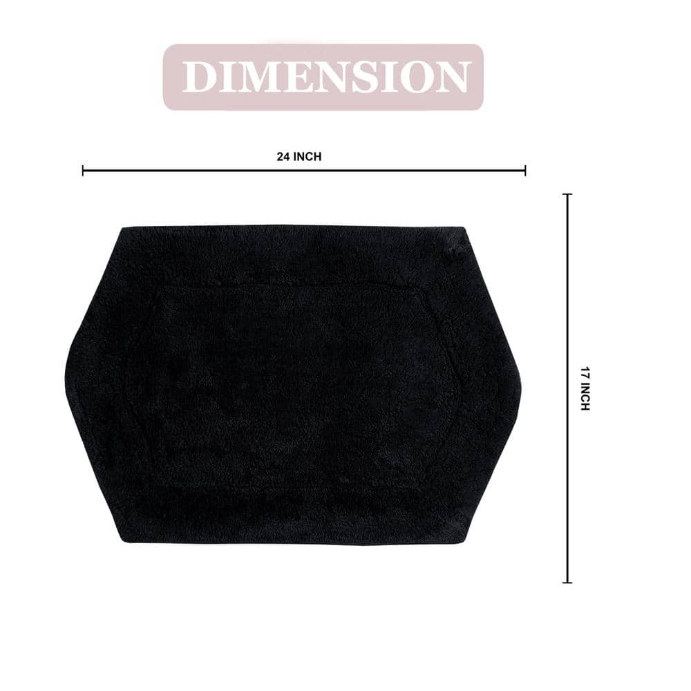 Waterford Luxury Plush Black Cotton Bath Rug