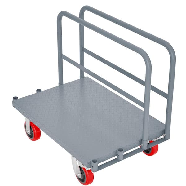 Heavy Duty Steel Panel Truck Serving Cart with 2 side Handrails, 2000lbs, 36 in. x 24 in.