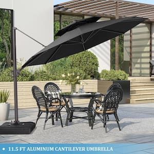 11.5 ft. x 11.5 ft. Umbrella Double Top Octagon in Black