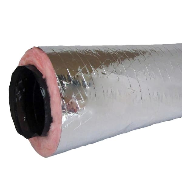 8 in. x 25 ft. Insulated Flexible Duct R6 Silver Jacket