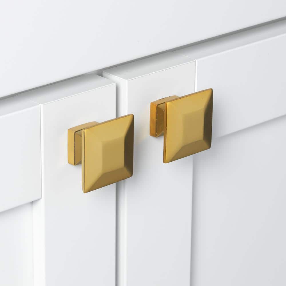 Modern Brass Gold Square Cabinet Knobs Multipack