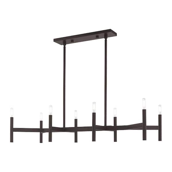 Alden 8 Light Bronze Linear Chandelier