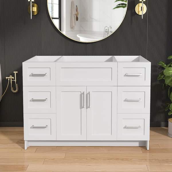 Mox 48 in. W x 21.5 in. D x 33.5 in. H Freestanding Bath Vanity Cabinet without Top Bathroom Base in White Unassembled