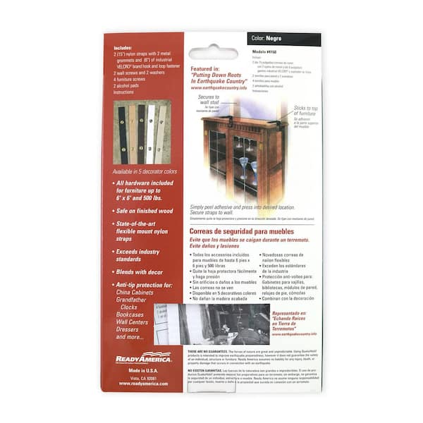 Quakehold! 5040 Bookcase Storage Strap - Earthquake Preparedness Supplies