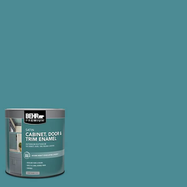 BEHR PREMIUM 1 qt. #PFC-49 Heritage Teal Satin Enamel Interior/Exterior Cabinet, Door & Trim Paint