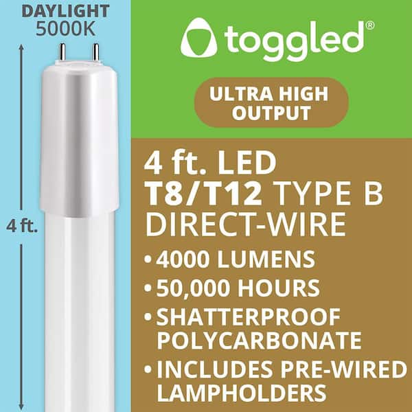 華技達 LED TUBE 8W 6500K 昼光色 25本セット toggled 25-Watt 48 in. Ultra-High Output T8/T12 Linear LED Tube