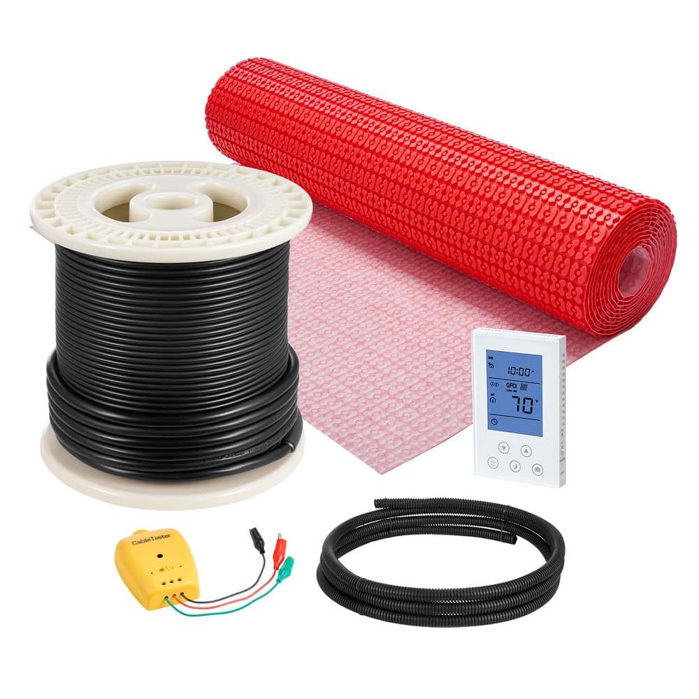 60 sq. ft. Electric Floor Heating Mat System, . 3 ft. x 10.24 in. 120 V Floor Heating Kit with Decoupling Membrane price history on PriceWatchPro