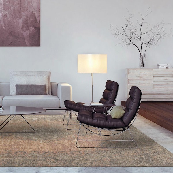 Lirien Collections 5 ft. x 8 ft. Grey Border Indoor Area Rug