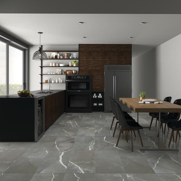 Rivervale Silver Steel 6 in. x 6 in. Glazed Ceramic Sample Tile