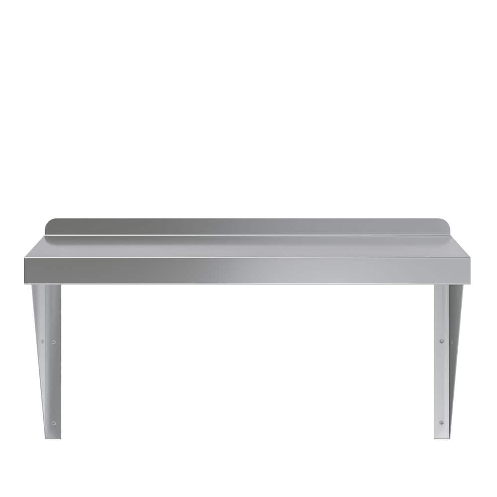 AmGood 24" Stainless Steel Floating Wall Shelf with Brackets