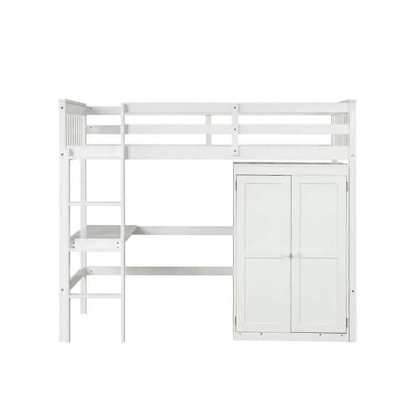 SMÅSTAD Loft bed frame, desk and storage, white, Twin - IKEA