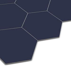 Big Hexagon 11.6 in. x 10.1 in. Blue Peel and Stick Backsplash Stone Composite Wall Tile (10-Tiles, 8.20 sq. ft.)