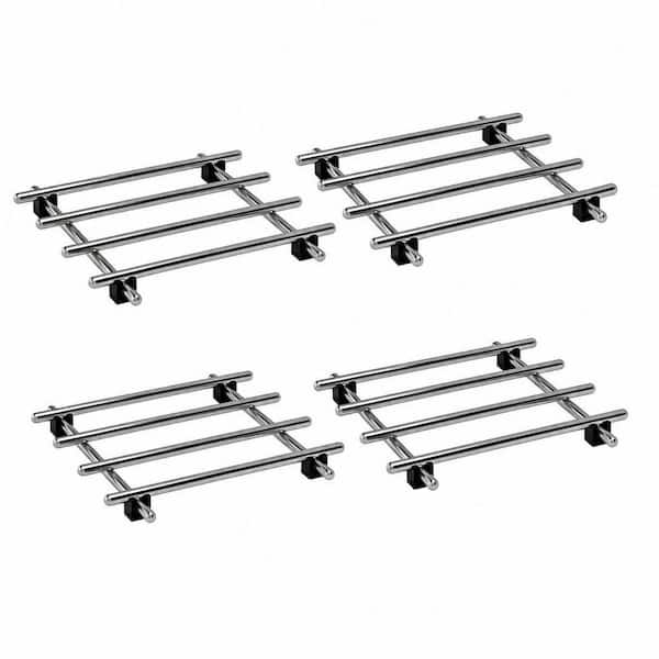7 in. Stainless Steel Heat-Resistant Kitchen Trivet Set with Anti-Slip Protective Feet, Silver Finish (Set of 4)