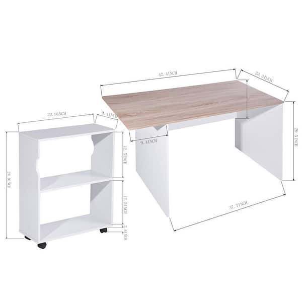 Magic Home 41.73 in. Computer Desk with Drawers Teens Study Student Writing Desk  Home Office Desk for Bedroom Small Spaces, White MH-CD-057 - The Home Depot