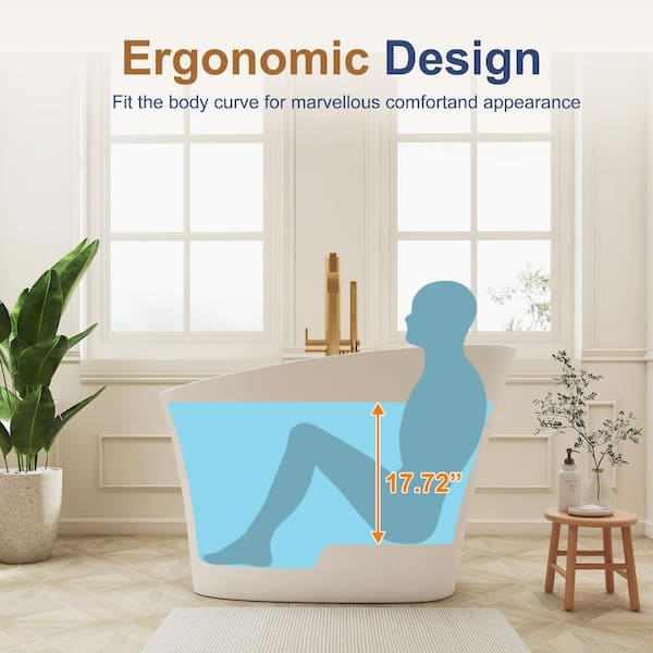 SJ STAR&JANE Verna 51 in. x 29 in. Solid Surface Freestanding