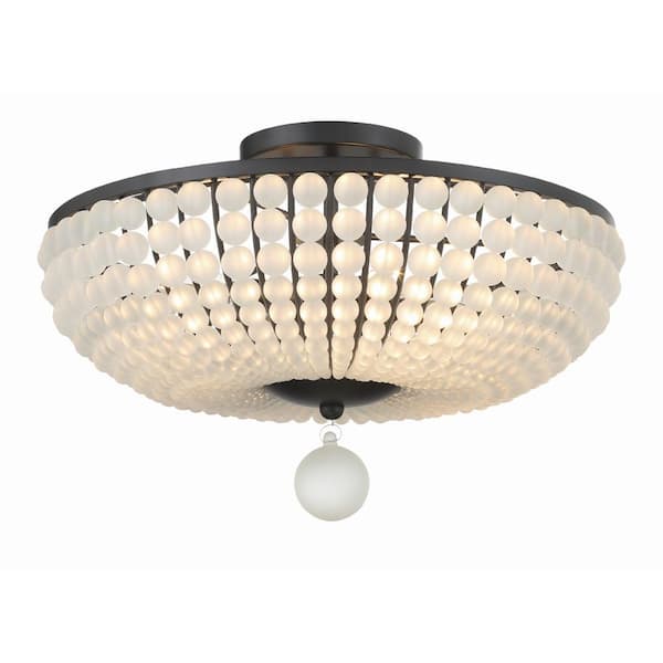 Crystorama Bella 18 in. 4-Light Matte Black Flush Mount