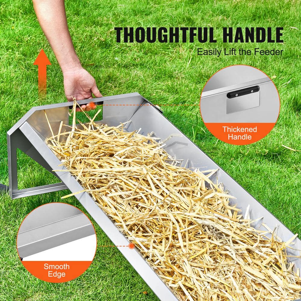Heavy Duty Galvanized Steel Goat Hay Feeder, 45"