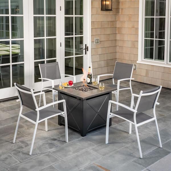 MOD Harper 5-Piece Aluminum Patio Fire Pit Conversation Set