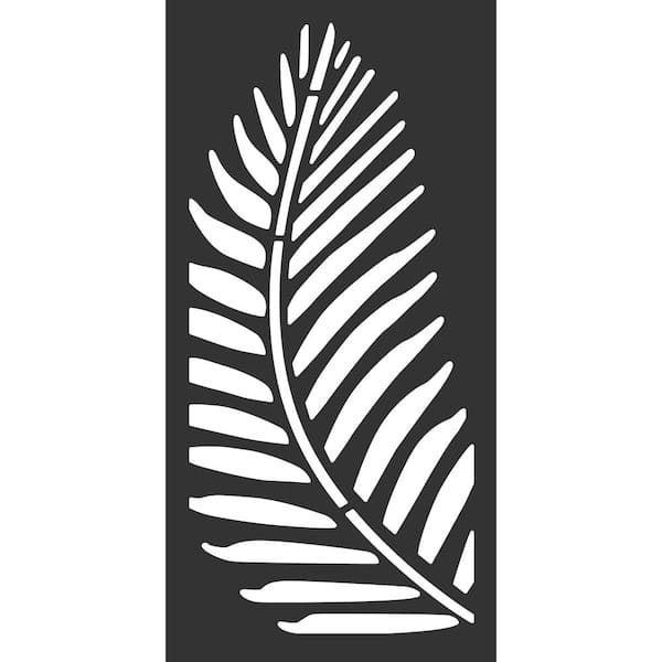 OUTDECO 23.75 in. x 48 in. Black Fern Hardwood Composite Decorative Wall Decor and Privacy Panel
