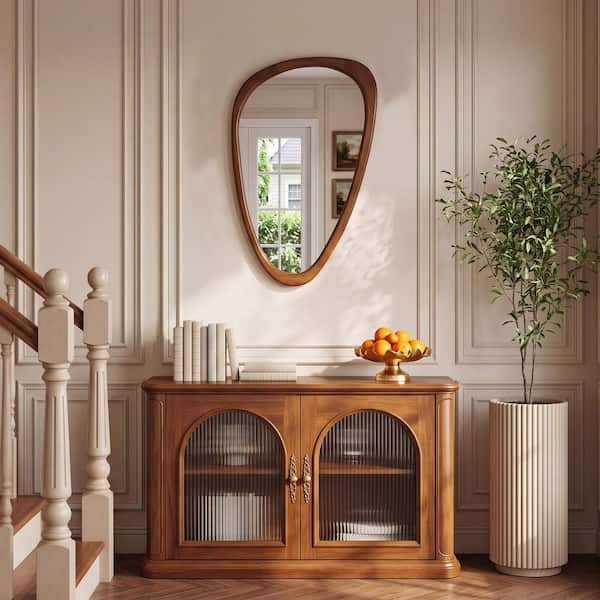 LuxHomez 20 in. W x 30 in. H Irregular Natural Wood-Frame Wall