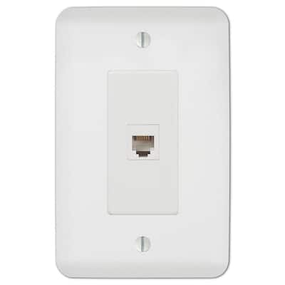 Perry 1 Gang Phone Steel Wall Plate - White