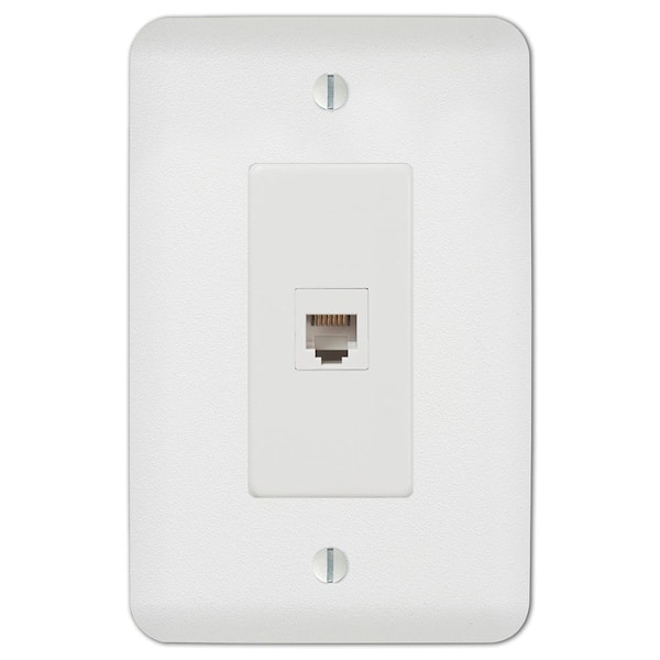 AMERELLE Perry 1 Gang Phone Steel Wall Plate - White