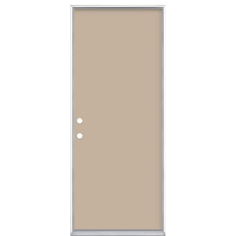 32 in. x 80 in. Flush Right-Hand Inswing Canyon View Painted Steel Prehung Front Door No Brickmold in Vinyl Frame price history on PriceWatchPro