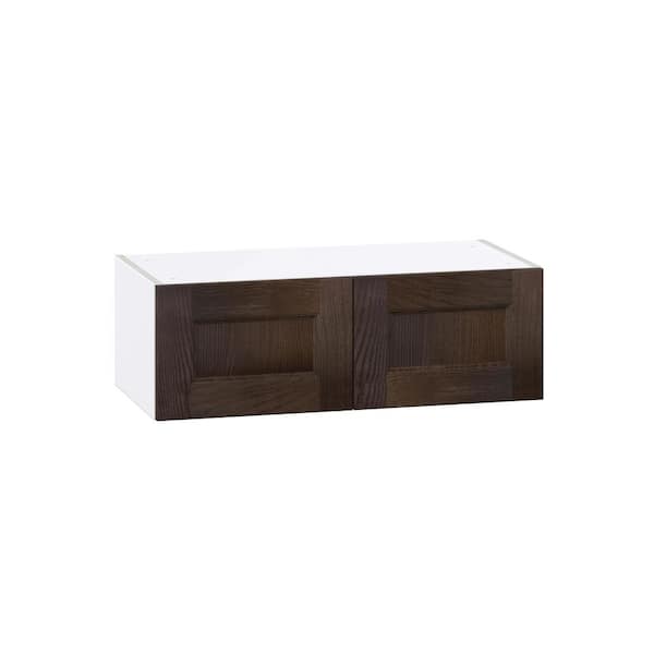Georgetown 30 in. W x 14 in. D x 10 in. H Assembled Wall Bridge Kitchen Cabinet in Chestnut