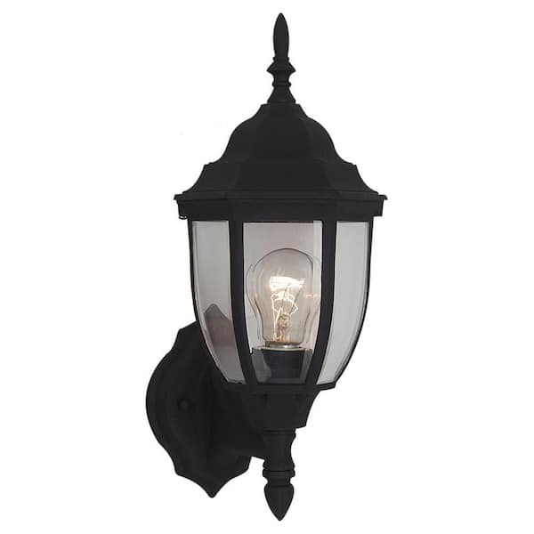 Generation Lighting Bakersville 1-Light Small Black Outdoor Wall Lantern Sconce