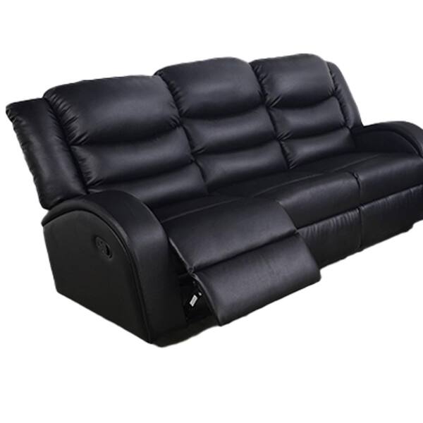 dfs black leather recliner