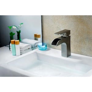 Forza Series Single Hole Single-Handle Low-Arc Bathroom Faucet in Brushed Nickel
