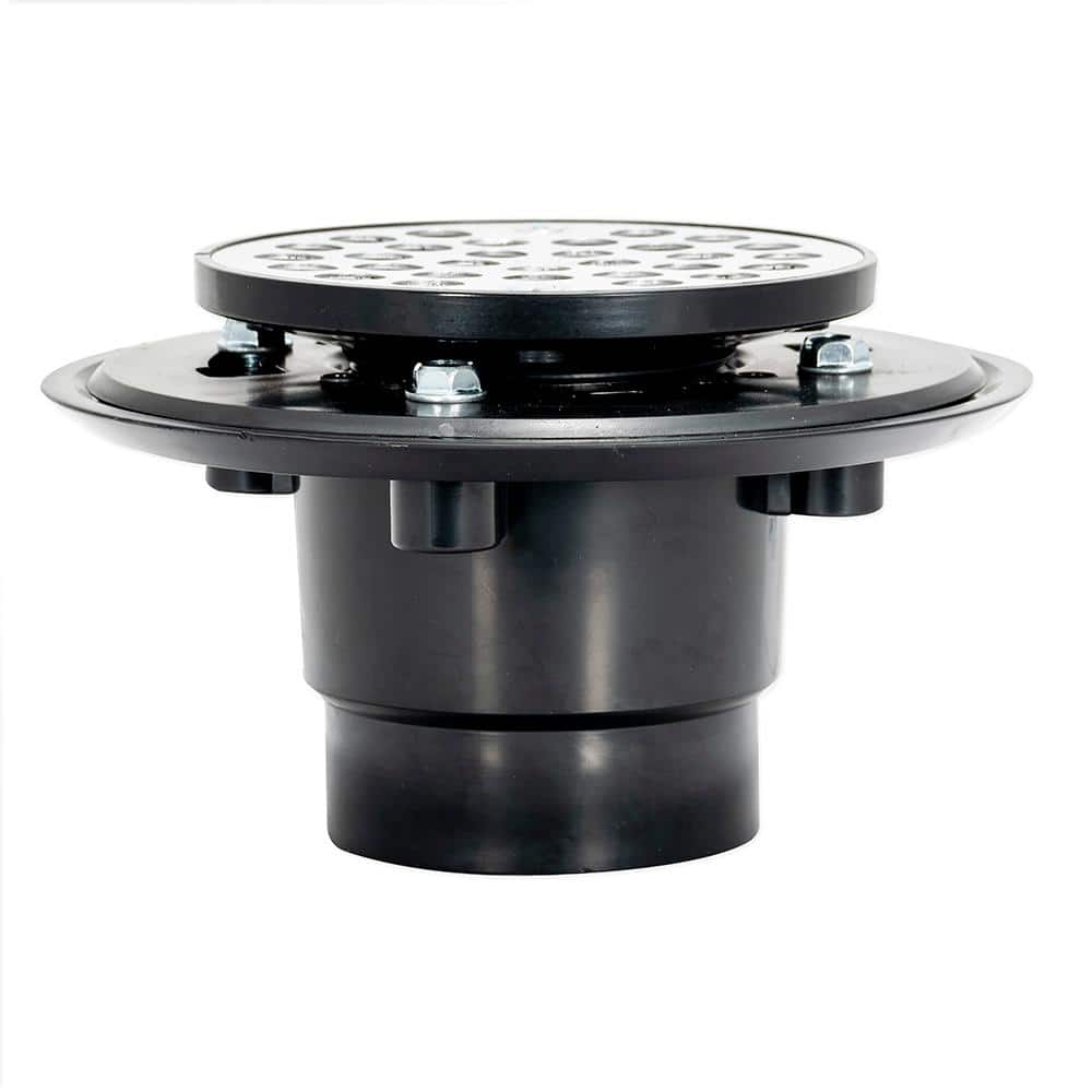 EZ-FLO 2-Inch Black ABS Low Profile Floor and Shower Drain