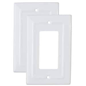 Architectural 1-Gang White Decorator/Rocker Metal Wall Plate (2-Pack)