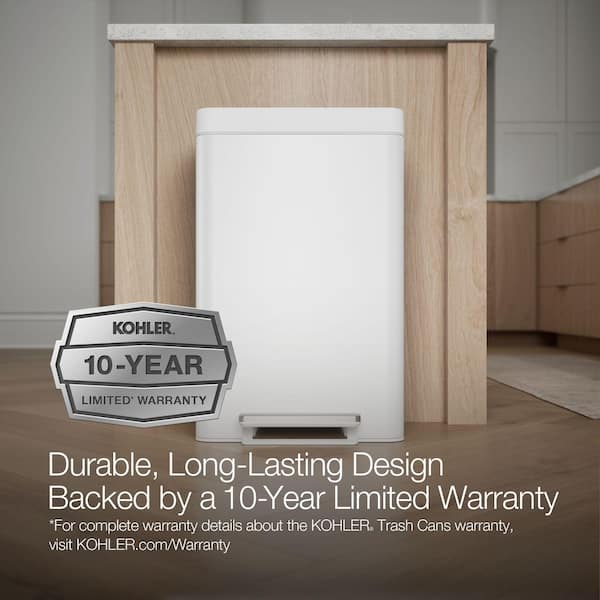 KOHLER Dual 5.5 Gal. Stainless and White Compartment Trash Can K