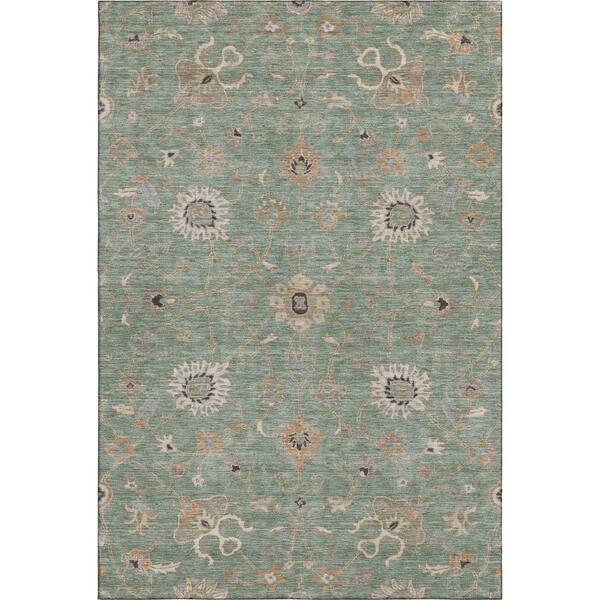 Mayfield Premium Machine Washable Abstract AMF1137 Cactus 10 ft. x 14 ft. Area Rug