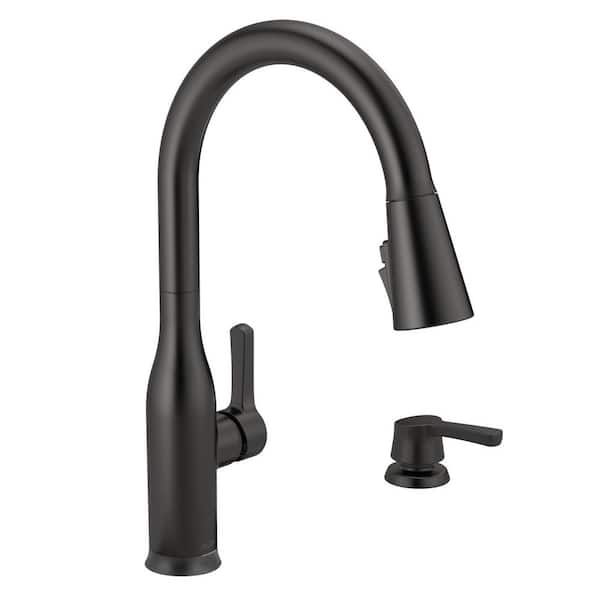 Delta Marca Single-Handle Touch Pull-Down Sprayer Kitchen Faucet with ShieldSpray Technology in Matte Black