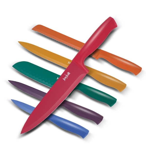 EatNeat 12-Piece Colorful Kitchen Knife Set and 5-Piece Glass Food