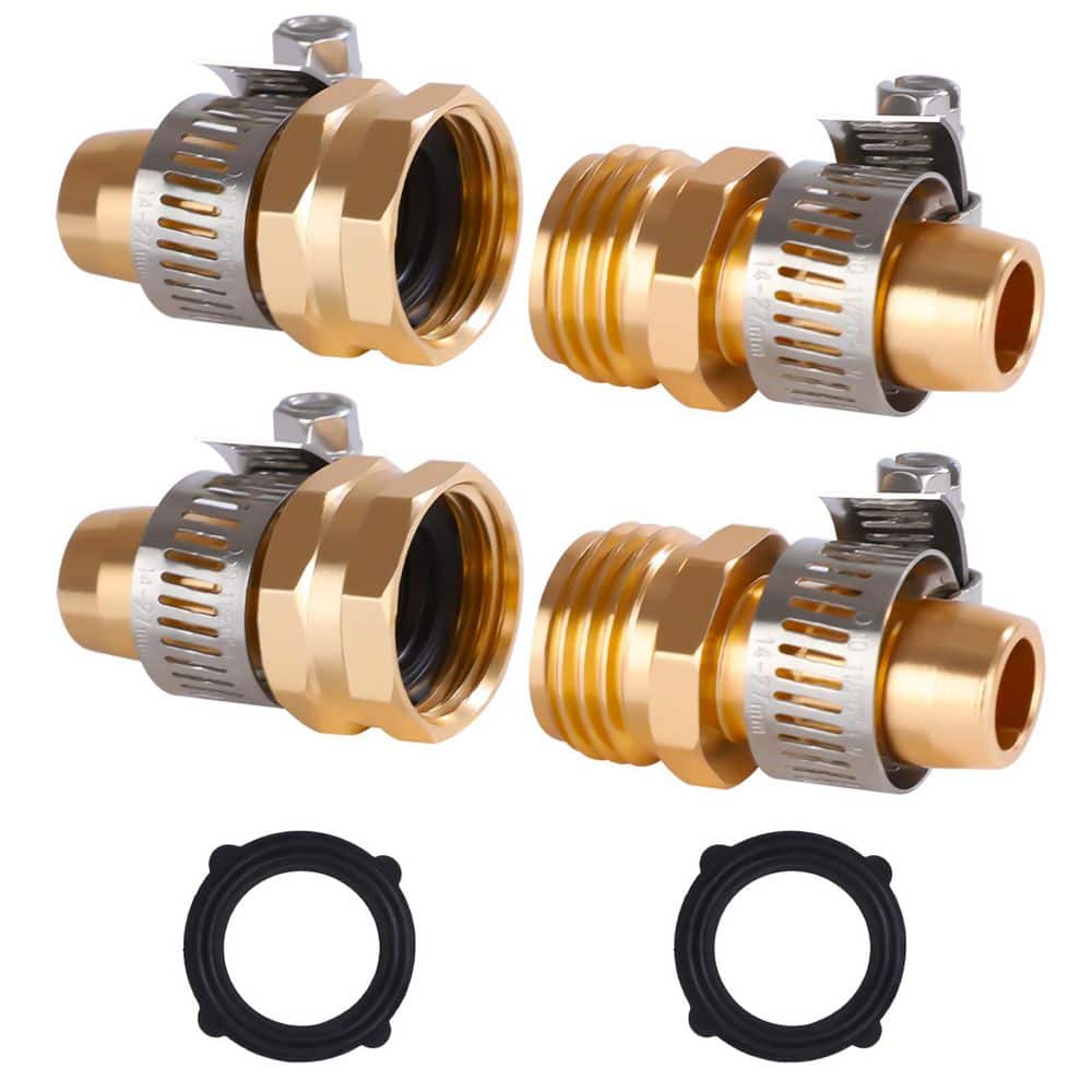 Garden Hose Repair Kit with Clamps, Male and Female Hose Fittings for 3/4 in. and 5/8 in. Hoses, 2 Sets price history on PriceWatchPro