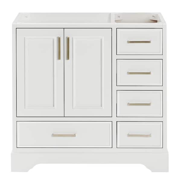 ARIEL Stafford 36.75 in. W x 21.5 in. D x 34.5 in. H Bath Vanity Cabinet without Top in White
