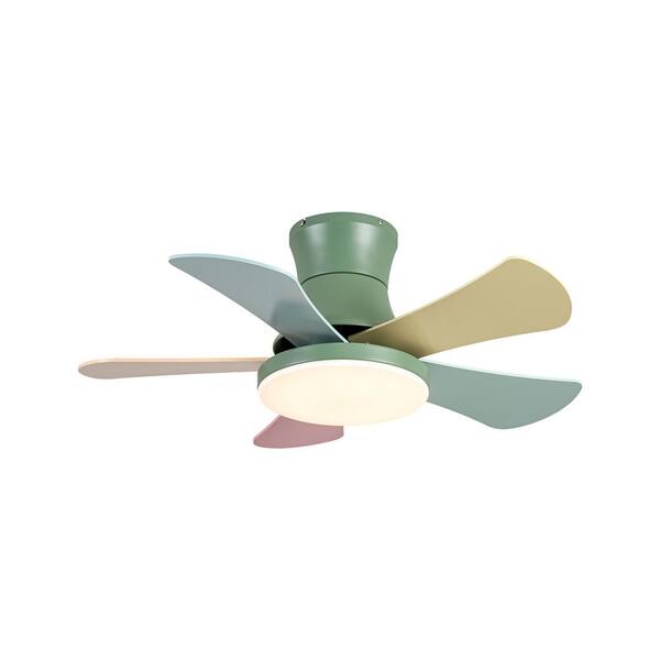 Rennnsan Zephyra 36.2 in. Green and Colorful Flush Mount Modern