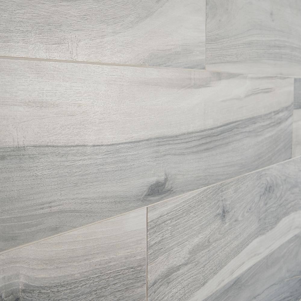Peruvian Gray Matte Porcelain Wood Look Large Format Tile